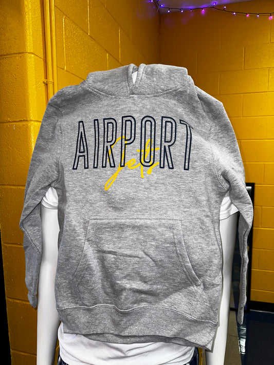 Youth Grey Hoodie with Airport Jets