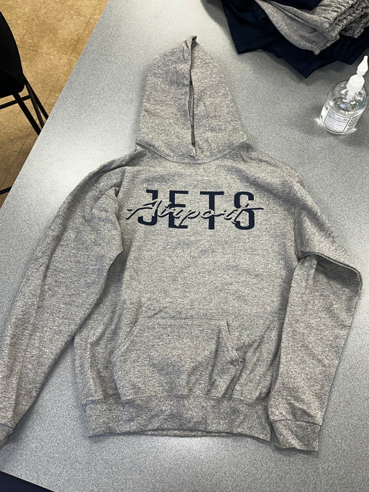 Youth Grey Hoodie with Airport Jets Imprint