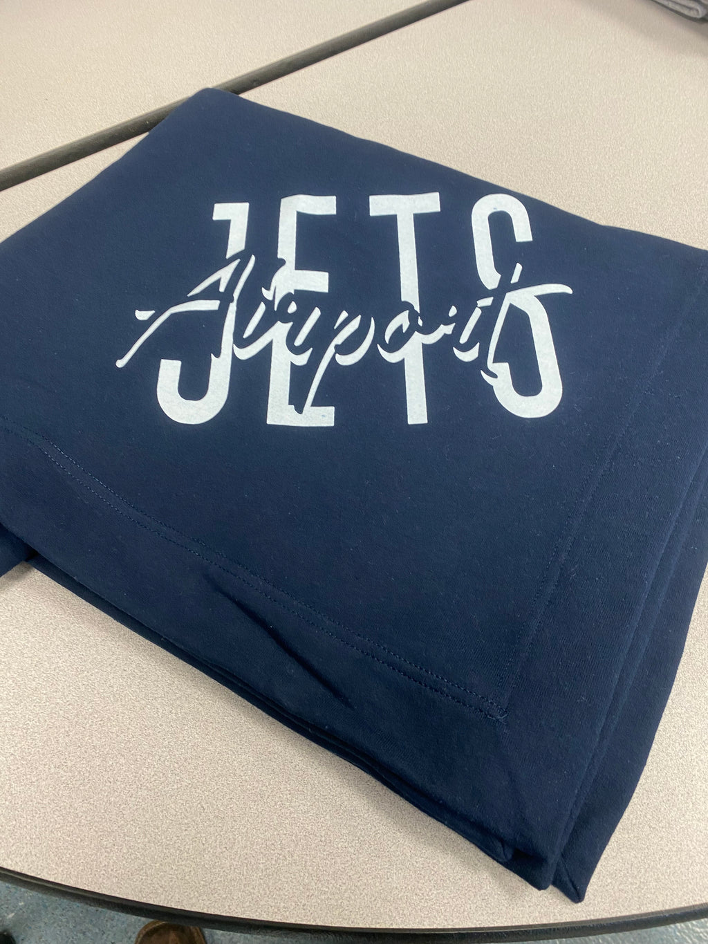 Navy Fleece Blanket (White Airport Jets Logo)