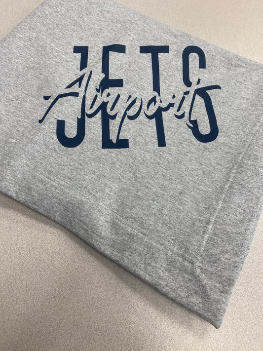 Grey fleece blanket (Navy Airport Jets logo)